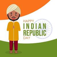 glad indiska republikens dag hälsning bakgrund vektor