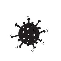 handgezeichnete Corona-Virus-Illustration mit Doodle-Stil-Vektor isoliert vektor