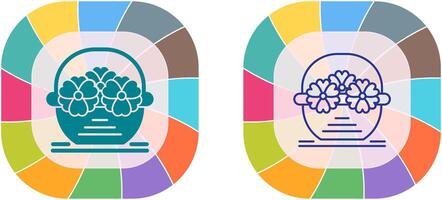 blomma korg ikon design vektor