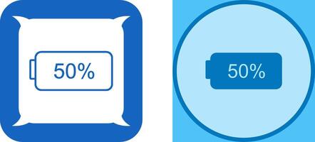 einzigartig Hälfte Batterie Symbol Design vektor