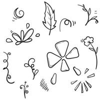 Doodle Blume Pflanze Blätter Illustration Vektor handgezeichneten Stil