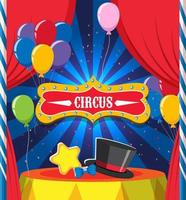 cirkus banner design med röd gardin vektor