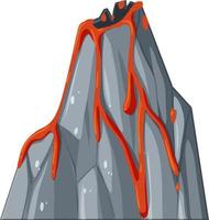sten berg vulkan i tecknad stil vektor