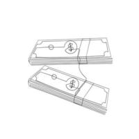 kontinuierliche Linienzeichnung Geld Illustration Vektor