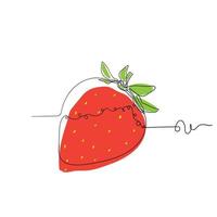 handgezeichnete Doodle-Erdbeeren im Kunststilvektor mit durchgehender Linie vektor