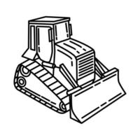 Bulldozer Symbol Vektor. Gekritzel handgezeichnet oder Umriss-Icon-Stil vektor