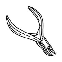 Nagelzangen-Symbol. Gekritzel handgezeichnet oder Umriss-Icon-Stil vektor