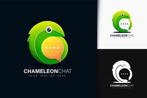 Chamäleon-Chat-Logo-Design mit Farbverlauf vektor