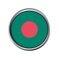 bangladesh flagga med silver cirkel krom ram fas vektor