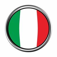 Italien flagga med silver cirkel krom ram fas vektor