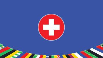 schweiz emblem flagga europeisk nationer 2024 lag länder europeisk Tyskland fotboll symbol logotyp design illustration vektor