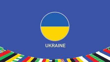 Ukraine Emblem Flagge Teams europäisch Nationen 2024 abstrakt Länder europäisch Deutschland Fußball Symbol Logo Design Illustration vektor