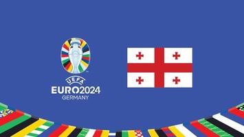 euro 2024 georgien flagga emblem lag design med officiell symbol logotyp abstrakt länder europeisk fotboll illustration vektor