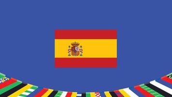 Spanien Flagge europäisch Nationen 2024 Teams Länder europäisch Deutschland Fußball Symbol Logo Design Illustration vektor