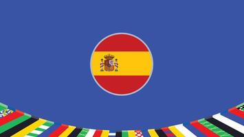 Spanien Emblem Flagge europäisch Nationen 2024 Teams Länder europäisch Deutschland Fußball Symbol Logo Design Illustration vektor