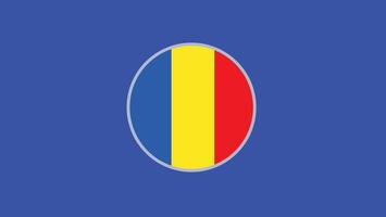 Rumänien Flagge Emblem europäisch Nationen 2024 Teams Länder europäisch Deutschland Fußball Symbol Logo Design Illustration vektor
