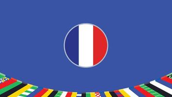 Frankreich Emblem Flagge europäisch Nationen 2024 Teams Länder europäisch Deutschland Fußball Symbol Logo Design Illustration vektor