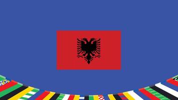 albania flagga symbol europeisk nationer 2024 lag länder europeisk Tyskland fotboll logotyp design illustration vektor