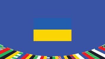 Ukraine Flagge Symbol europäisch Nationen 2024 Teams Länder europäisch Deutschland Fußball Logo Design Illustration vektor