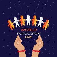 Welt Population Tag Typografie vektor