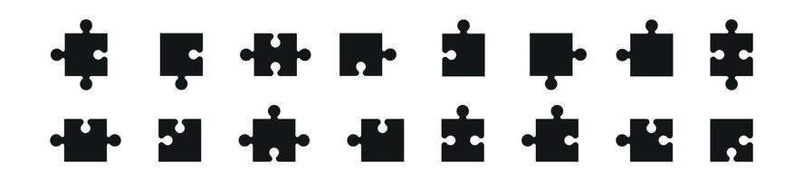 Puzzle Puzzle Vorlage mit leer Stücke Gitter Muster. eben Illustration isoliert auf Weiß Hintergrund. vektor