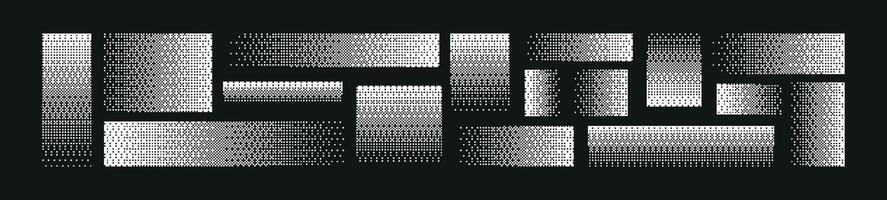 pixel mönster bakgrund med fyrkant texturer lutning från svart till vit. platt illustration isolerat vektor