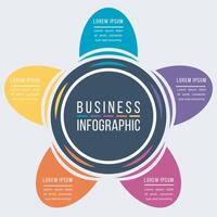 Geschäft Infografik Design 5 Schritte, Objekte, Elemente oder Optionen Infografik Kreis Design Vorlage vektor