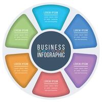 Infografik Kreis Design 6 Schritte, Objekte, Elemente oder Optionen Geschäft Information vektor