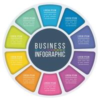 Infografik Kreis Design 10 Schritte, Objekte, Elemente oder Optionen Geschäft Information vektor