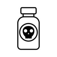 flaska med toxisk ämne symbol, förgifta flaska ikon vektor