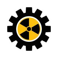 Zahnrad mit radioaktiv Symbol, nuklear Ingenieurwesen Konzept Symbol vektor