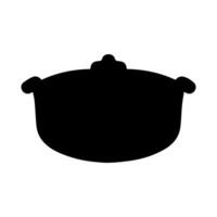 Sieden Topf Silhouette Symbol. Kochen Ware eben Design vektor