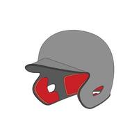 Kinder Zeichnung Karikatur Illustration Baseball Helm Symbol isoliert auf Weiß vektor