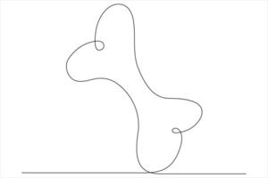 Illustration von Hund Knochen kontinuierlich einer Linie Kunst Zeichnung Konzept vektor
