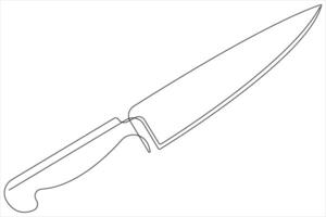 kontinuerlig ett linje konst teckning av kniv översikt illustration vektor