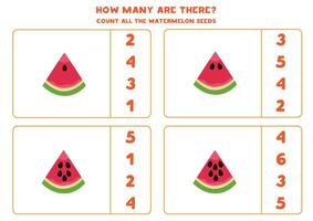 Anzahl alle Wassermelone Scheiben und Kreis das richtig Antworten. vektor