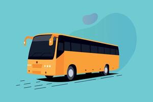 Illustration von Gelb Bus mit Hintergrund vektor