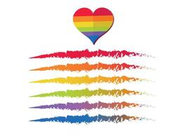 Liebe Regenbogen Herz isoliert Symbol. Homosexualität, Gleichwertigkeit, Diversität, Stolz, Freiheit Konzept vektor