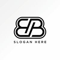 Logo Design Grafik kreativ Prämie Konzept Lager Initiale Brief b oder bb Schriftart Linie Kunst Motiv Muster Flip verbinden. verbunden Typografie Monogramm vektor