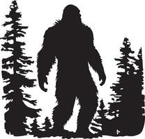 Bigfoot Silhouette Illustration Weiß Hintergrund vektor