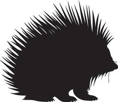 Stachelschwein Silhouette Illustration Weiß Hintergrund vektor