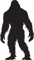 Bigfoot Silhouette Illustration Weiß Hintergrund vektor