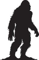 Bigfoot Silhouette Illustration Weiß Hintergrund vektor