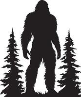 Bigfoot Silhouette Illustration Weiß Hintergrund vektor