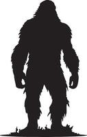 Bigfoot Silhouette Illustration Weiß Hintergrund vektor