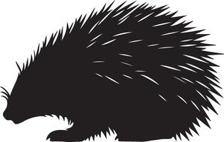 Stachelschwein Silhouette Illustration Weiß Hintergrund vektor