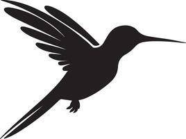 kolibri silhuett illustration vit bakgrund vektor