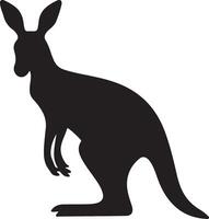 Känguru Silhouette Illustration Weiß Hintergrund vektor