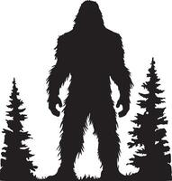 Bigfoot Silhouette Illustration Weiß Hintergrund vektor