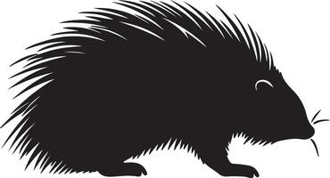 Stachelschwein Silhouette Illustration Weiß Hintergrund vektor